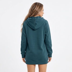 Custom <b>Women's</b> <b>Longline</b> Hoodie Heavy Cotton Fleece <b>Sweatshirt</b> Oversized Casual Urban Clothing Wholesale Streetwear Manufacturer - Product Image 5