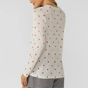 Chemise imprimée personnalisée de haute qualité pour femmes, design extérieur, manches longues, 90% polyester, 10% élasthanne, haut tricoté très extensible - Product Image 2