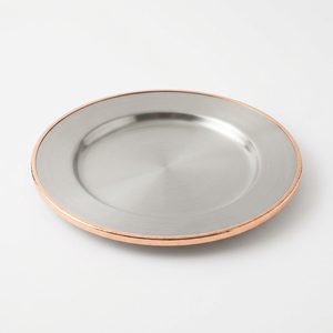 Handmade SS304 <b>Side</b> <b>Plate</b> 21 cm Satin Steel with Copper Edge Tamra Copper Band Home Decor Hotel Wedding Band <b>Side</b> <b>Plate</b> - Product Image 1