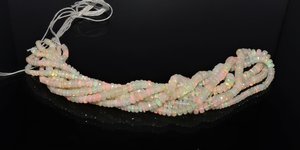 ลูกปัดโอปอลเอธิโอเปียทรงรอนเดลล์เจียระไนแบบมีประกาย ขนาด 3-5 มม. ลูกปัดพลอยโอปอลเอธิโอเปียธรรมชาติ 16 นิ้ว โอปอลไฟทรงรอนเดลล์แบบเม็ดเดี่ยว - Product Image 5