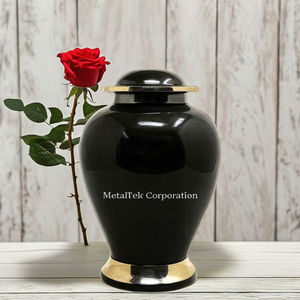 Urnes funéraires en laiton noir de qualité supérieure, couleurs personnalisées, urnes commémoratives pour adultes, urnes décoratives en métal pour cendres, urnes funéraires - Product Image 1