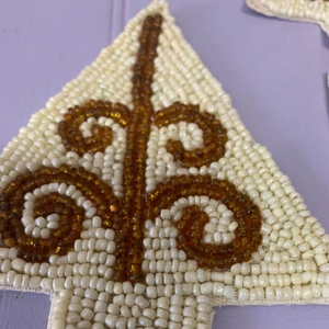 Hand <b>Beaded</b> Cocktail <b>Coasters</b> Non-Slip Base Decorative Artisan Craft for Housewarming Promotional Gifts - Product Image 1