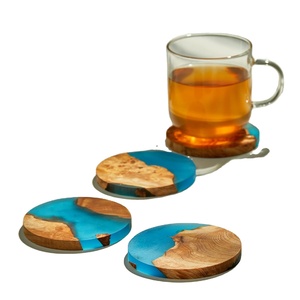 Juego de posavasos de madera de acacia cuadrado de tamaño personalizado de lujo estilo clásico nogal bambú bebida taza estera/almohadilla para café té cerveza vino - Product Image 1