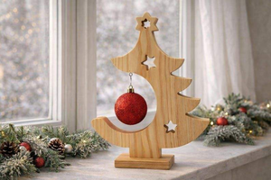 Offre Spéciale : Décoration de Noël en Bois pour Table – Arbre de Noël de Table pour la Maison, le Bureau, Centre de Table Festif et Présentation de Fêtes – Disponible à la Vente - Product Image 2