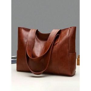 European Style Genuine Leather Zipper Waterproof Casual Handbags Custom Logo Print Eco Friendly Durable Portable Women's - Product Image 5