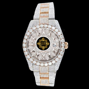 High Quality Quartz Movement Moissanite Diamond Watch for Women with Sapphire Crystal Dial Durable Stainless Steel Band - Product Image 1