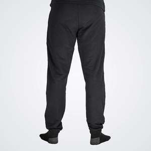 Pantalon de jogging décontracté pour homme SoftTread 100% coton, taille élastique, noir et bleu clair, coupe slim, devant plat - Product Image 6