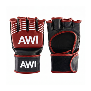 ถุงมือ MMA แบบครึ่งนิ้วหนังแท้ยี่ห้อ Askar Wear Ind พร้อมสายรัดข้อมือแบบเวลโคร อุปกรณ์ฝึกศิลปะการต่อสู้ - Product Image 1