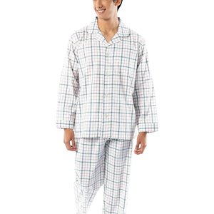 <b>Mens</b> Button Front Pajama Set Soft Comfortable Sleepwear Two Piece Home <b>Lounge</b> Clothing Long <b>Pants</b> Classic Night Wear For Adults - Product Image 1