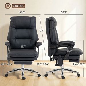 Sedia da Ufficio Direzionale in Ecopelle Ergonomica con Vibrazione a 6 Punti, Adatta per Animali Domestici, Nera - Product Image 2