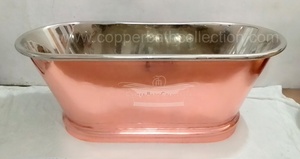 Baignoire moderne autoportante en cuivre nickel brillant avec couvercle à rouleau hautement polie pour le trempage pour salle de bain indienne Produit tourbillon - Product Image 3