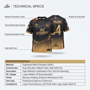 เสื้อแข่งอีสปอร์ตแบบกำหนดเอง คอริบบ์โพลีเอสเตอร์ สไตล์แชมป์เปี้ยน สำหรับทีมเกมมิ่ง รับผลิตแบบ OEM - Product Image 5