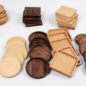 Wooden Coasters Square And <b>Round</b> <b>Mats</b> Non Slip Modern Design For Table Decoration - Product Image 2