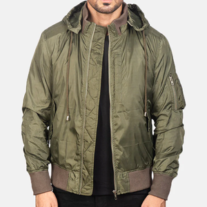 Chaqueta Bomber Verde Oliva Unisex al por Mayor, Abrigo Acolchado Cálido de Invierno, Ropa Urbana con Ribete de Piel, Impermeable, Cortavientos y Acolchado a la Moda - Product Image 3