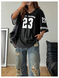 Camiseta Deportiva Oversize de Malla con Cuello en V para Hombre, Transpirable, Estilo Hip Hop Urbano, con Número de Equipo Personalizado, Top Atlético - Product Image 2