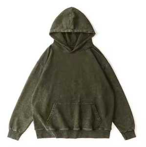 Sweat à capuche surdimensionné personnalisé en coton 100% délavé à l'acide, imprimé sur mesure, écologique, OEM, style vintage pour homme - Product Image 6