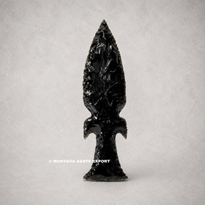 Sculpture de couteau en obsidienne noire, artisanale, forme libre, objet de collection, artisanat en pierres précieuses, qualité supérieure, 6 pouces - Product Image 4