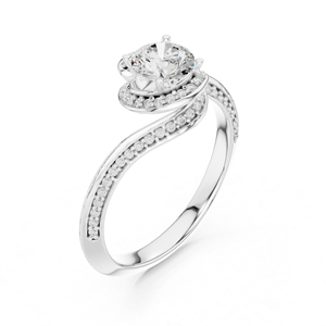 แหวนเพชรทรงกลมทองคำ 14K สำหรับผู้หญิง |   ชุดลำลองสำหรับใส่ทุกวัน |   เพชรที่เพิ่งเพาะเลี้ยง - Product Image 4