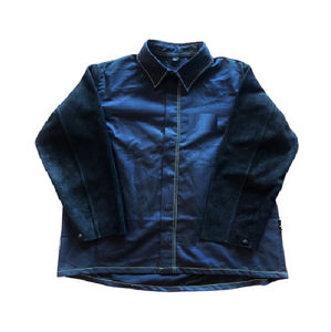 Veste de soudeur en cuir robuste, résistante à la chaleur et aux flammes, vêtements de travail de protection pour les soudeurs, disponible dans toutes les tailles - Product Image 1