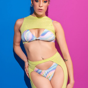 Vêtements de pole dance pour femmes, haut à col haut, design taille haute, légers, pour entraînement et spectacles d'été, tops respirants - Product Image 4