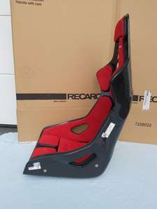 Siège sport CARBON RECARO PODIUM CF gauche/droite en cuir rouge et noir, neuf - Product Image 4