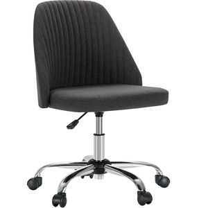 Sweetctrpy senza braccia sedia da scrivania da ufficio regolabile girevole lavoro Computer sedia da trucco con ruote per piccoli spazi - Product Image 1