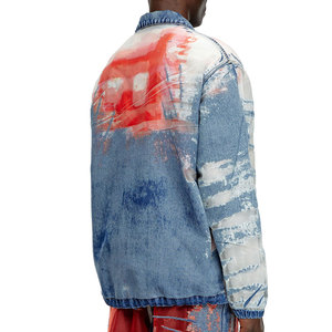 Veste en jean pour homme, logo personnalisé OEM, veste décontractée d'automne, manteau boutonné, coupe oversize, style vintage streetwear 2026 - Product Image 2