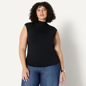 Haut gainant sans couture pour femme, col roulé, contrôle léger, mélange coton élasthanne, usage quotidien - Product Image 1