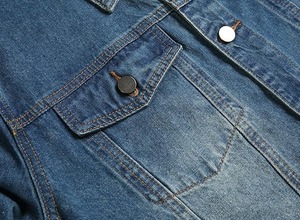 <b>Custom</b> Men's Plain <b>Denim</b> <b>Jacket</b> with Coating Process High Quality Outerwear - Product Image 3