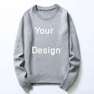 Fabricants de vêtements 2023 nouveau pull de créateur populaire avec logo personnalisé pour hommes 100% couleur unie pur coton long respirant tricoté - Product Image 1