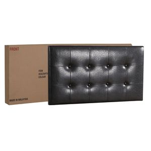Elegante Letto Singolo Contemporaneo Nero Imbottito - Product Image 2
