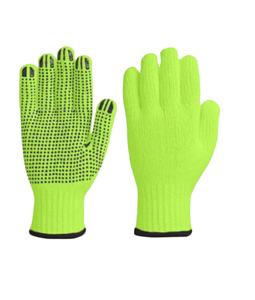 Guantes de trabajo de seguridad suaves y cómodos OEM tamaño XL, anticorte, agarre punteado de PVC tejido para uso en alimentos y exteriores - Product Image 1