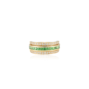 14K Emerald Cut Diamond Convertible Magic Ring with Sapphire Accents - Product Image 5