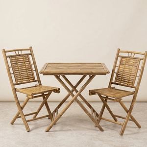 Juego de Mesa y Sillas de Bambú de la Mejor Calidad, Muebles de Bambú Natural Hechos a Mano y Sostenibles para Interiores y Exteriores - Product Image 6