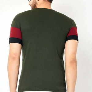 เสื้อยืดคอกลมแขนสั้นผู้ชาย ทรงปกติ ผ้าถัก สวมใส่สบาย ระบายอากาศได้ดี ผ้าฝ้าย 100% สีเขียว แดง ดำ - Product Image 2