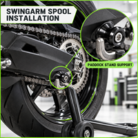 Bobine de support de moto personnalisée pour bras oscillant, adaptateur de levage arrière pour stand de paddock, bobine filetée OEM sur mesure