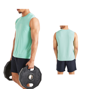 Camiseta sin Mangas Personalizada al por Mayor, Ecológica, Transpirable, Anti-UV, de Secado Rápido para Hombre, Color Personalizado, Estilo Urbano, para Gimnasio - Product Image 1