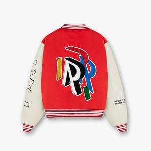 Chaquetas Universitarias Unisex de Talla Grande, Chaqueta Varsity con Logotipo Personalizado, Chaqueta Varsity Lisa con Letras, Chaqueta Varsity de Lona al por Mayor - Product Image 2