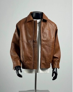 Custom Leather <b>Jackets</b> Custom Letter Embossed Logo Pu <b>Mens</b> Leather <b>Jackets</b> Bomber Leather <b>Jacket</b> for <b>Men</b> - Product Image 1