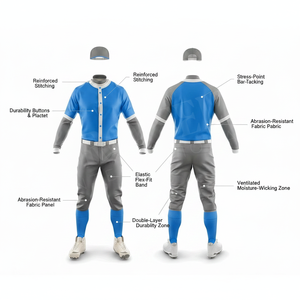 Custom Baseball Uniform Set Youth Jersey Pants Team Player Name Sports Wear Breathable Lightweight Quick Dry Fabric Stitching - Product Image 2