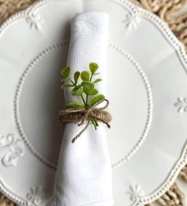 Ensemble d'anneaux de serviette rustiques, anneaux de serviette de mariage, anneaux de serviette floraux - Product Image 1