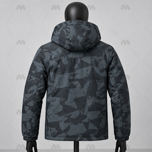 <b>Men's</b> Hooded Windproof Thin Casual <b>Jacket</b> Zipper Closure Removable Hat <b>Camo</b> Pattern Worsted Fabric Outdoor Leisure Spring - Product Image 2
