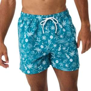 Shorts de bain légers à imprimé feuilles tropicales, prix abordable, design personnalisé, vêtements de plage professionnels, maillots de bain - Product Image 4