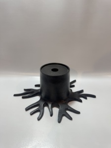 Modern Cast <b>Black</b> Aluminium Candle <b>Holder</b> Sculptural Sprawling Root Base Pillar <b>Candlestick</b> Stand Gothic Table Centerpiece Decor - Product Image 2