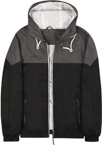 Unisex Color Blocked <b>Hooded</b> <b>Soft</b> <b>Shell</b> <b>Jacket</b> Zip Fly Water Resistant Polyester Outdoor Wear Autumn Regular Fit - Product Image 4