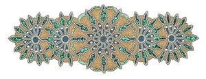 Embroidered Geometric <b>Table</b> <b>Runner</b> Bohemian Home Decor Washable Beaded Pattern Yellow Blue Purple - Product Image 2