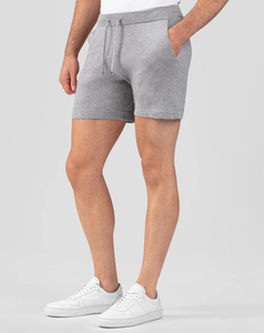 Mid Waist Smoke Grey Summer Shorts for Men's Custom Design Elastic Waist Breathable Solid Color Front Logo 100% Cotton Low Price - Product Image 5