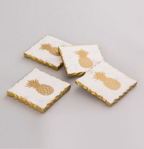 Juego de posavasos de mármol natural con diseño de palmera dorada, alfombrillas y almohadillas antideslizantes, mantel individual para bebidas, accesorios de decoración de mesa - Product Image 6