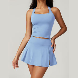 Ensemble pour femmes, entraînement et matchs, couleurs personnalisables, impression de logo, facile à porter, ensemble jupe de tennis respirante pour femmes - Product Image 3