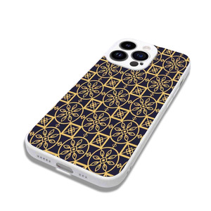 Funda personalizada para teléfono móvil de TPU + PC resistente al agua con iconos Amarillos y azules y diseño blanco - Product Image 2